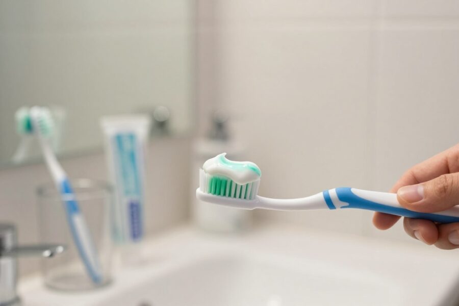 brushing toothbrush fluoride toothpaste